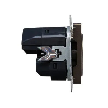 BRITE Розетка с заземлением с защитными шторками 16А с USB A+A 2,1А РЮш10-1-БрТБ бронза