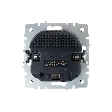 BRITE Розетка с заземлением с защитными шторками 16А с USB A+A 2,1А РЮш10-1-БрТБ бронза