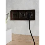 BRITE Розетка с заземлением с защитными шторками 16А с USB A+A 2,1А РЮш10-1-БрТБ бронза