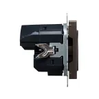 BRITE Розетка с заземлением с защитными шторками 16А с USB A+C 18Вт РЮш11-1-БрТБ бронза