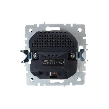 BRITE Розетка с заземлением с защитными шторками 16А с USB A+C 18Вт РЮш11-1-БрТБ бронза