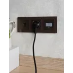 BRITE Розетка с заземлением с защитными шторками 16А с USB A+C 18Вт РЮш11-1-БрТБ бронза