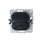 BRITE Розетка с заземлением с защитными шторками 16А с USB A+C 18Вт РЮш11-1-БрМ маренго