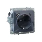 BRITE Розетка с заземлением с защитными шторками 16А с USB A+C 18Вт РЮш11-1-БрМ маренго