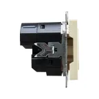 BRITE Розетка с заземлением с защитными шторками 16А с USB A+A 3,1А РЮш10-2-БрКр бежевый