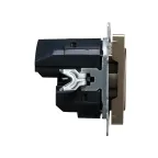 BRITE Розетка с заземлением с защитными шторками 16А с USB A+A 3,1А РЮш10-2-БрШ шампань