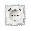 BRITE Розетка с заземлением с защитными шторками 16А с USB A+C 18Вт РЮш11-1-БрЖ жемчуг