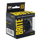 BRITE Розетка 1 пост с заземлением с защитными шторками 16А с USB A+A 5В 3,1А РЮш10-2-БрГ графит