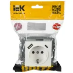BRITE Розетка с заземлением с защитными шторками 16А с USB A+C 18Вт РЮш11-1-БрБ белый