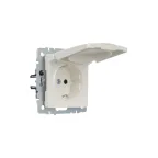 BRITE Розетка с заземлением с защитными шторками и крышкой 16А IP20 РСбш10-3-БрЖ жемчуг