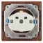 Розетка Intro Plano 1-202-10 с заземлением 2P+E Schuko, 16А-250В, IP20, СУ, венге