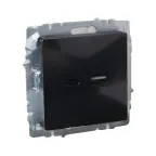 BRITE Розетка USB A+C 18Вт РЮ11-1-БрЧ черный