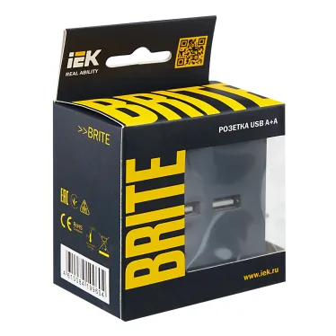 BRITE Розетка USB A+A 3.1А РЮ10-1-БрМ маренго