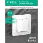 BLANCA скрытой установки двухклавишный выключатель (cх.5), 6а, 250в, белый