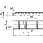 Лоток лестничный 80х400 плюс L-3000мм цинк-ламельный