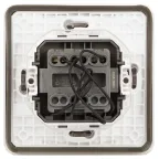 Выключатель Эксперт 11-1525-01 двойной с подсветкой IP55, 10АХ-250В, СУ, белый