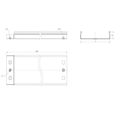 Лоток неперфорированный 50х200х3000-0,55мм