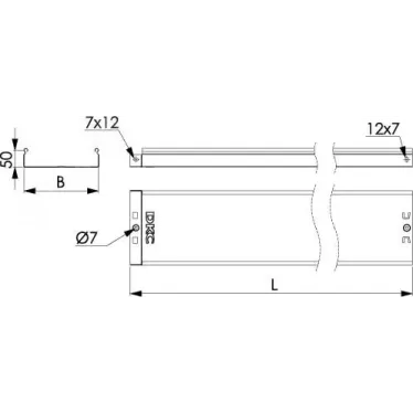 Лоток неперфорированный 150х50х2000 горячеоцинкованный