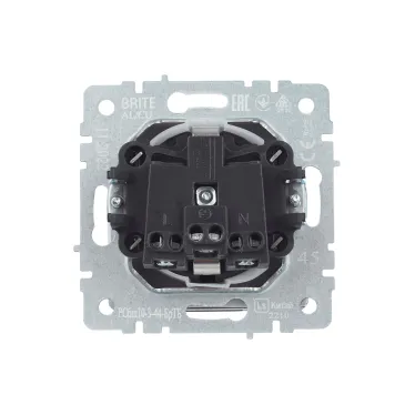 BRITE Розетка с заземлением с защитными шторками и крышкой 16А IP44 РСбш10-3-44-БрТБ темная бронза