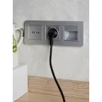 BRITE Розетка с заземлением с защитными шторками 16А с USB A+A 2,1А РЮш10-1-БрА алюминий