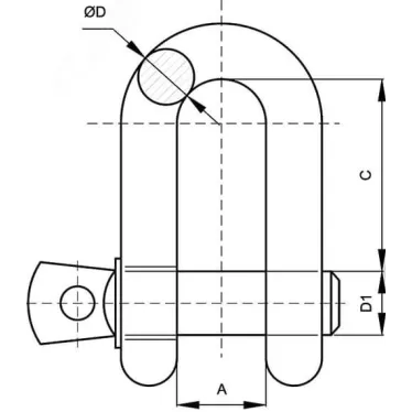 Скоба такелажная D6