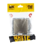 BRITE Розетка с заземлением с защитными шторками и крышкой 16А IP44 РСбш10-3-44-БрШ шампань
