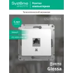 GLOSSA Розетка компьютерная RJ45 категория 5е в рамку белая