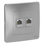                  BLANCA скрытой установки розетка двойная компьютерная RJ45, алюминий
               