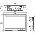 Лючок напольный 12 модулей черный RAL 9005