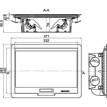 Лючок напольный 12 модулей черный RAL 9005