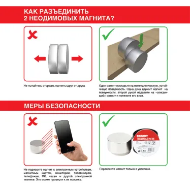 Неодимовый магнит диск 5х2мм сцепление 0.32 кг (упак - 44 шт.)