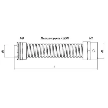 Ввод гибкий К 1083 (G1 1/4''-32-43) У2 Гэм стандарт