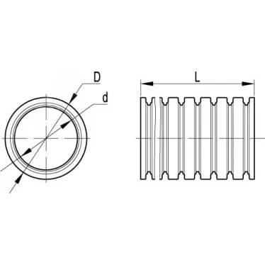 Труба гибкая 17мм V2 полиамид 6 черная