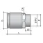 Муфта труба-коробка D-40мм IP66/IP67 М40х1.5 внутренняя резьба нержавеющая сталь AISI 316L
