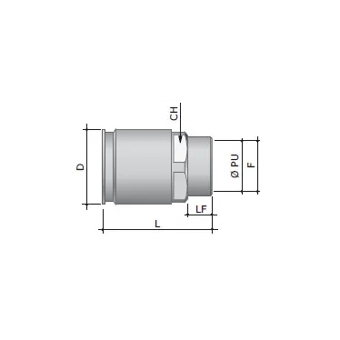 Муфта труба-коробка D-25мм IP66/IP67 М25х1.5 внутренняя резьба нержавеющая сталь AISI 316L