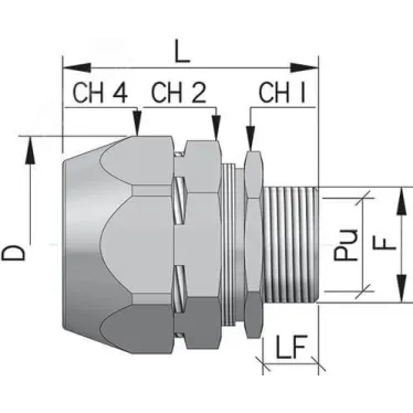 Муфта металлорукав в изоляции в оплетке-коробка DN 40 IP66 М50х15