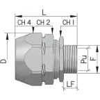 Муфта металлорукав в изоляции в оплетке-коробка DN 26 IP66 М32х15