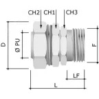 Муфта поворотная металлорукав-коробка DN 10 М16х1.5 наружная резьба