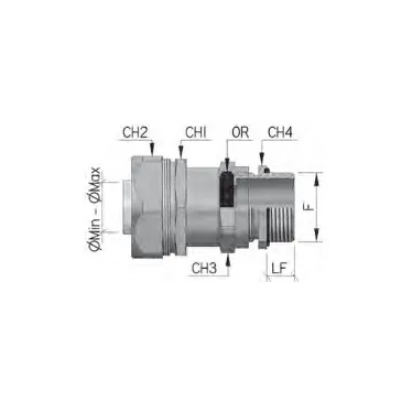 Муфта металлорукав-коробка DN 10 с уплотнением кабеля IP68 М16х15 D-5 - 9мм