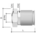 Муфта металлорукав DN-50-жесткая труба D-63мм IP66/IP67 никелированная латунь