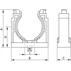 Держатель DN 48мм полиамид черный