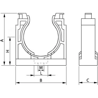 Держатель DN 48мм полиамид черный