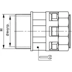Монтажный комплект муфта труба-коробка DN 23 мм, М32х1,5, полиамид, цвет черный