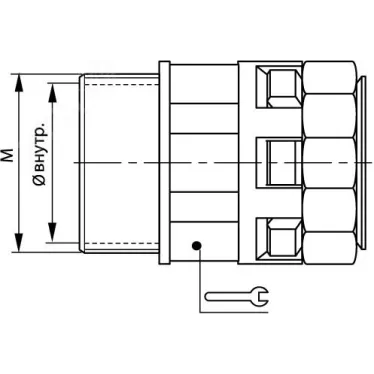 Монтажный комплект муфта труба-коробка DN 29 мм, М32х1,5, полиамид, цвет черный
