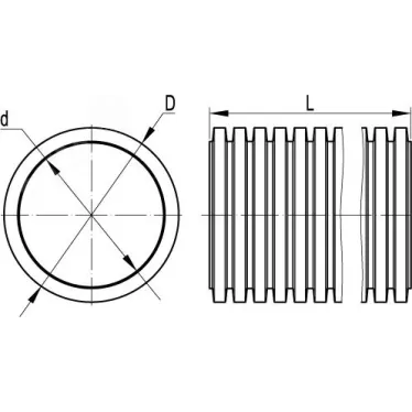 Труба гибкая 125мм двуст б/пр с/муфт 40м