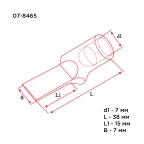 Наконечник штифтовой медный луженый НШМЛ 25-7х15 (25кв мм - 7мм) (в упак. 25 шт.), REXANT