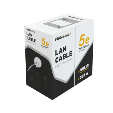 Витая пара PROconnect LIGHT U/UTP 4PR 26AWG CCACAT5 305м