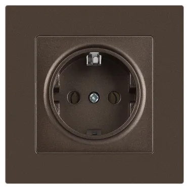 Розетка Intro Accent 6-202-08 2P+E Schuko, 16А-250В, IP20, СУ, бронза
