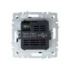 BRITE Розетка USB A+C 18Вт РЮ11-1-БрГ графит