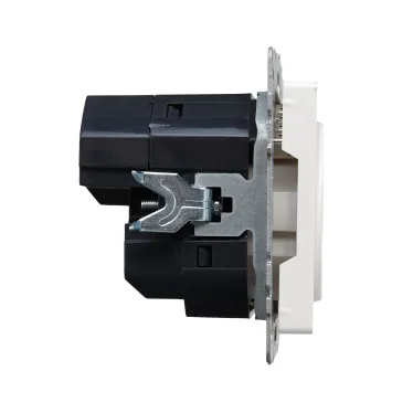 BRITE Розетка с заземлением с защитными шторками 16А с USB A+A 2,1А РЮш10-1-БрЖ жемчуг